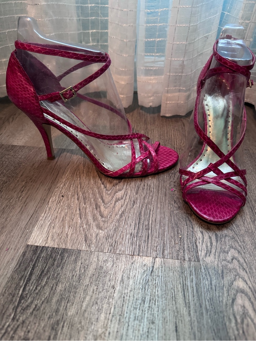 BCBGirls Fuchsia Strappy High Heel Sandals
